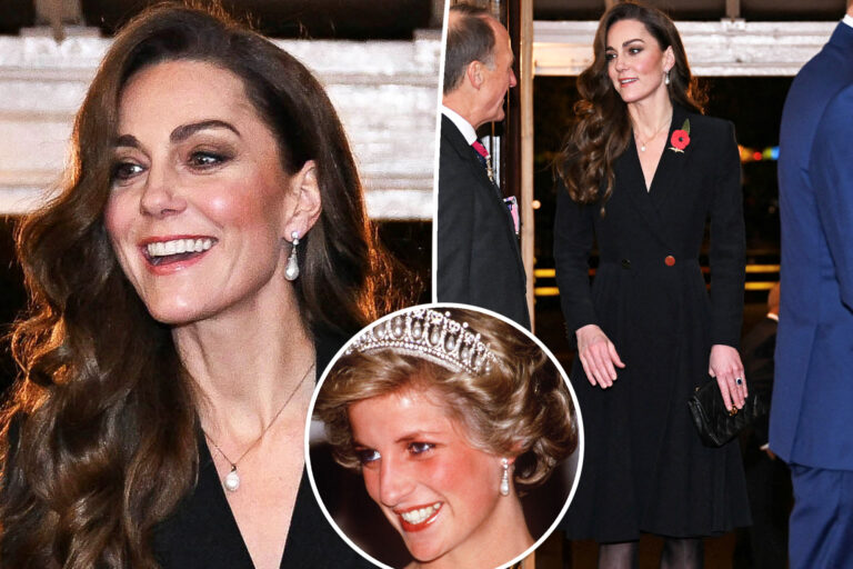 Kate Middleton Incanta al Festival del Ricordo con Abito Nero e Orecchini di Lady Diana